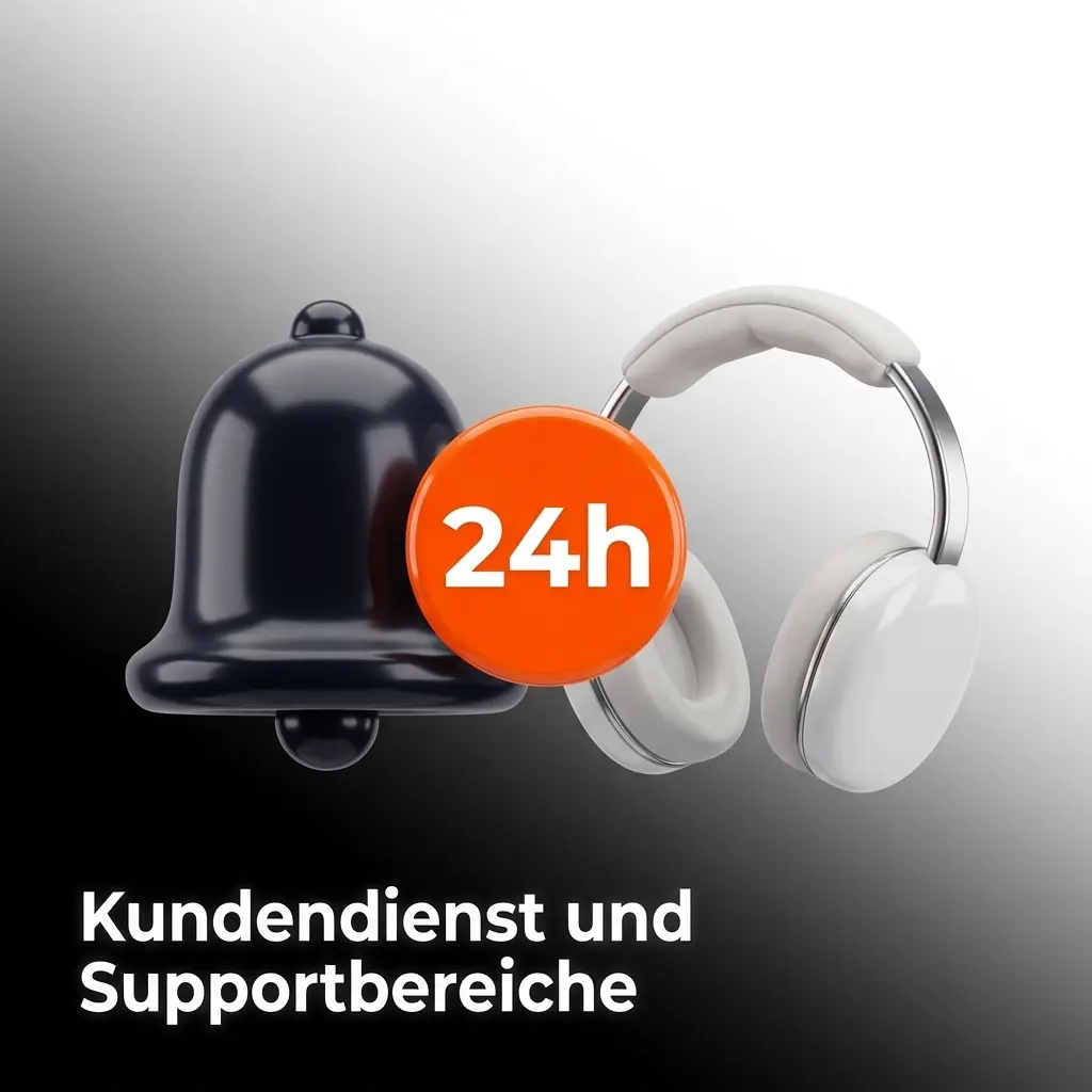 Kundendienst-Supportbereiche: Live-Chat, E-Mail und Kontaktformular für Konto, Zahlungen, Boni und Datenschutz
