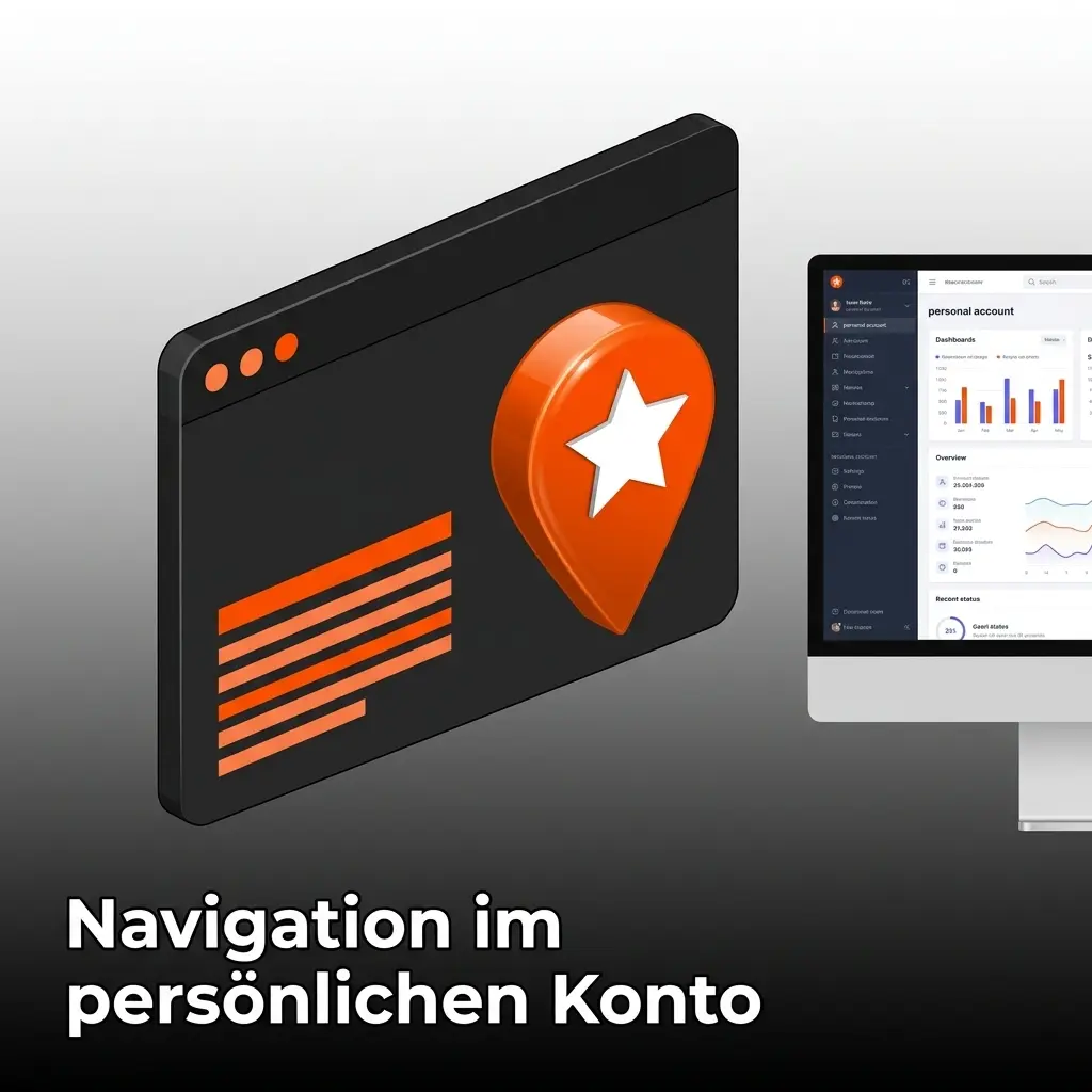 Dropdown-Navigationsmenü eines Online-Casino-Kontos mit Zugriff auf Einzahlungen, Boni und Einstellungen